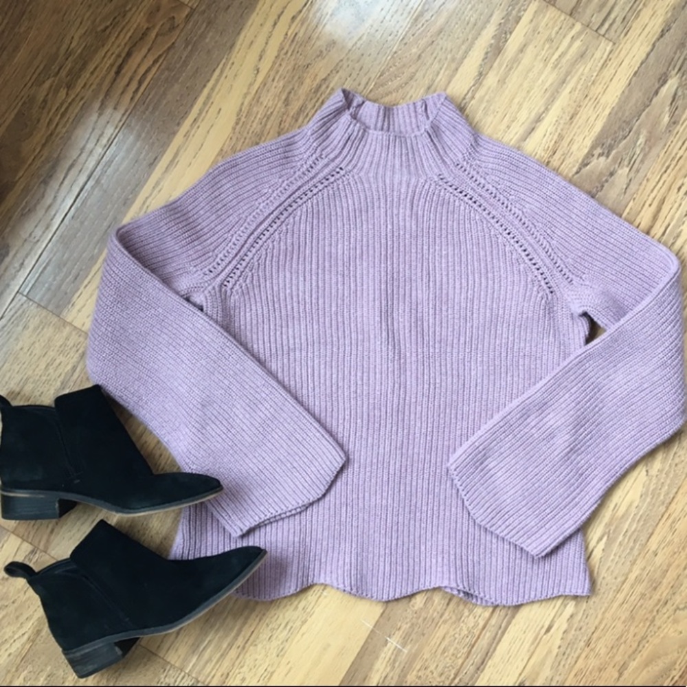 Lavender Cynthia Rowley Scallop Sweater
